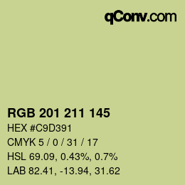 Color code: RGB 201 211 145 | qconv.com