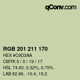 カラーコード: RGB 201 211 170 | qconv.com