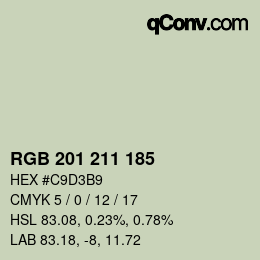 カラーコード: RGB 201 211 185 | qconv.com