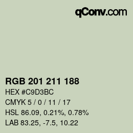 Color code: RGB 201 211 188 | qconv.com