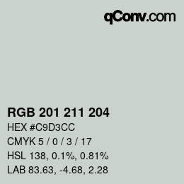 カラーコード: RGB 201 211 204 | qconv.com