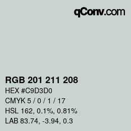 カラーコード: RGB 201 211 208 | qconv.com