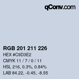 Color code: RGB 201 211 226 | qconv.com