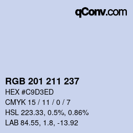 Color code: RGB 201 211 237 | qconv.com