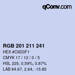 Color code: RGB 201 211 241 | qconv.com