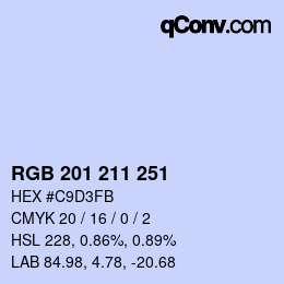 Color code: RGB 201 211 251 | qconv.com