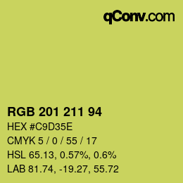 Color code: RGB 201 211 94 | qconv.com
