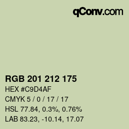 Código de color: RGB 201 212 175 | qconv.com