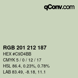 Código de color: RGB 201 212 187 | qconv.com