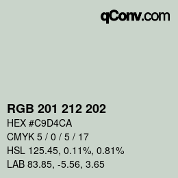 Color code: RGB 201 212 202 | qconv.com