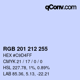 Color code: RGB 201 212 255 | qconv.com