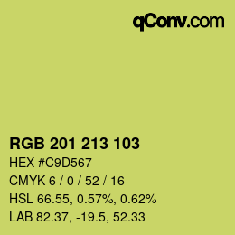Color code: RGB 201 213 103 | qconv.com