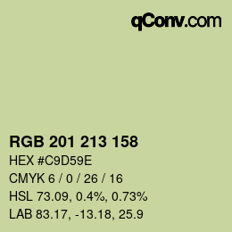 Color code: RGB 201 213 158 | qconv.com