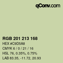 Color code: RGB 201 213 168 | qconv.com