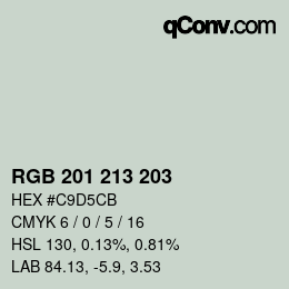 Farbcode: RGB 201 213 203 | qconv.com