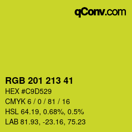 Color code: RGB 201 213 41 | qconv.com