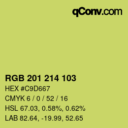 Color code: RGB 201 214 103 | qconv.com