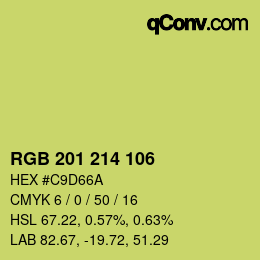 Color code: RGB 201 214 106 | qconv.com