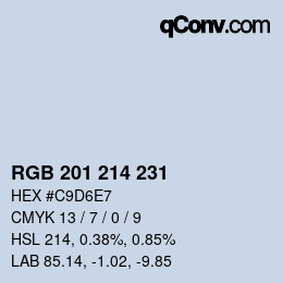 カラーコード: RGB 201 214 231 | qconv.com