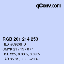 Color code: RGB 201 214 253 | qconv.com