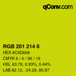 カラーコード: RGB 201 214 8 | qconv.com