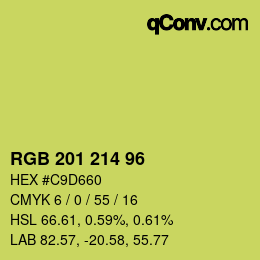 Color code: RGB 201 214 96 | qconv.com