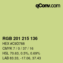 カラーコード: RGB 201 215 136 | qconv.com