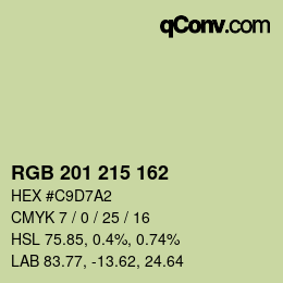 Farbcode: RGB 201 215 162 | qconv.com