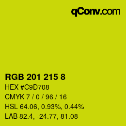 Color code: RGB 201 215 8 | qconv.com