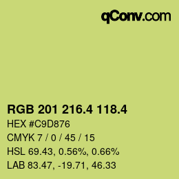 カラーコード: RGB 201 216.4 118.4 | qconv.com