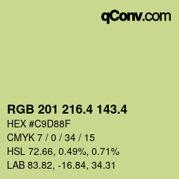 カラーコード: RGB 201 216.4 143.4 | qconv.com