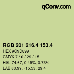 カラーコード: RGB 201 216.4 153.4 | qconv.com