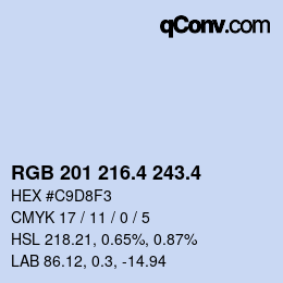 カラーコード: RGB 201 216.4 243.4 | qconv.com