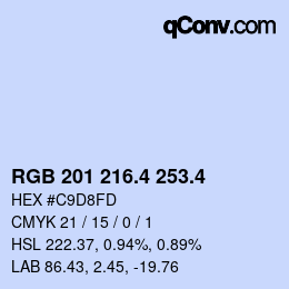 カラーコード: RGB 201 216.4 253.4 | qconv.com