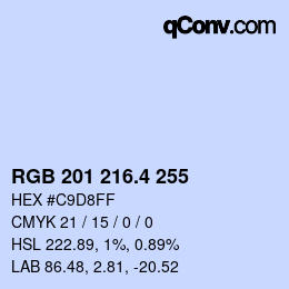 カラーコード: RGB 201 216.4 255 | qconv.com