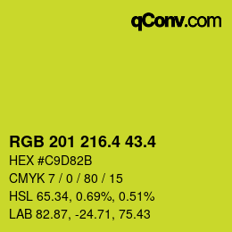 カラーコード: RGB 201 216.4 43.4 | qconv.com