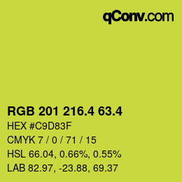 カラーコード: RGB 201 216.4 63.4 | qconv.com