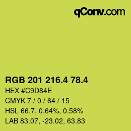 カラーコード: RGB 201 216.4 78.4 | qconv.com