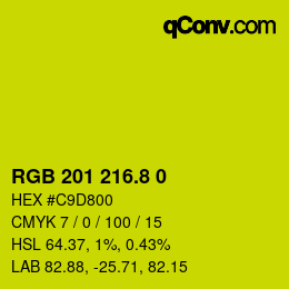 カラーコード: RGB 201 216.8 0 | qconv.com