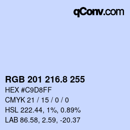 カラーコード: RGB 201 216.8 255 | qconv.com