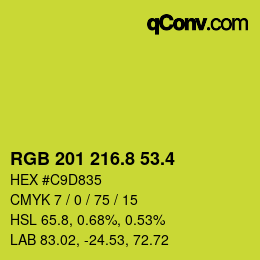 カラーコード: RGB 201 216.8 53.4 | qconv.com
