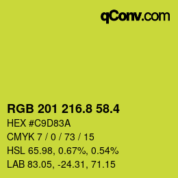 カラーコード: RGB 201 216.8 58.4 | qconv.com