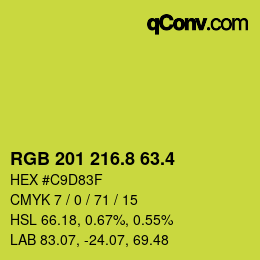 カラーコード: RGB 201 216.8 63.4 | qconv.com
