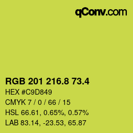 カラーコード: RGB 201 216.8 73.4 | qconv.com