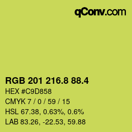 カラーコード: RGB 201 216.8 88.4 | qconv.com
