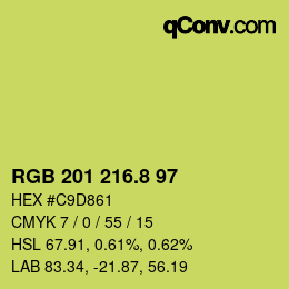 カラーコード: RGB 201 216.8 97 | qconv.com