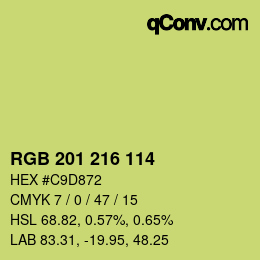 Color code: RGB 201 216 114 | qconv.com