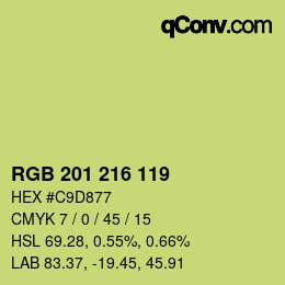 Color code: RGB 201 216 119 | qconv.com