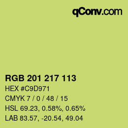 Color code: RGB 201 217 113 | qconv.com