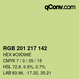 Color code: RGB 201 217 142 | qconv.com